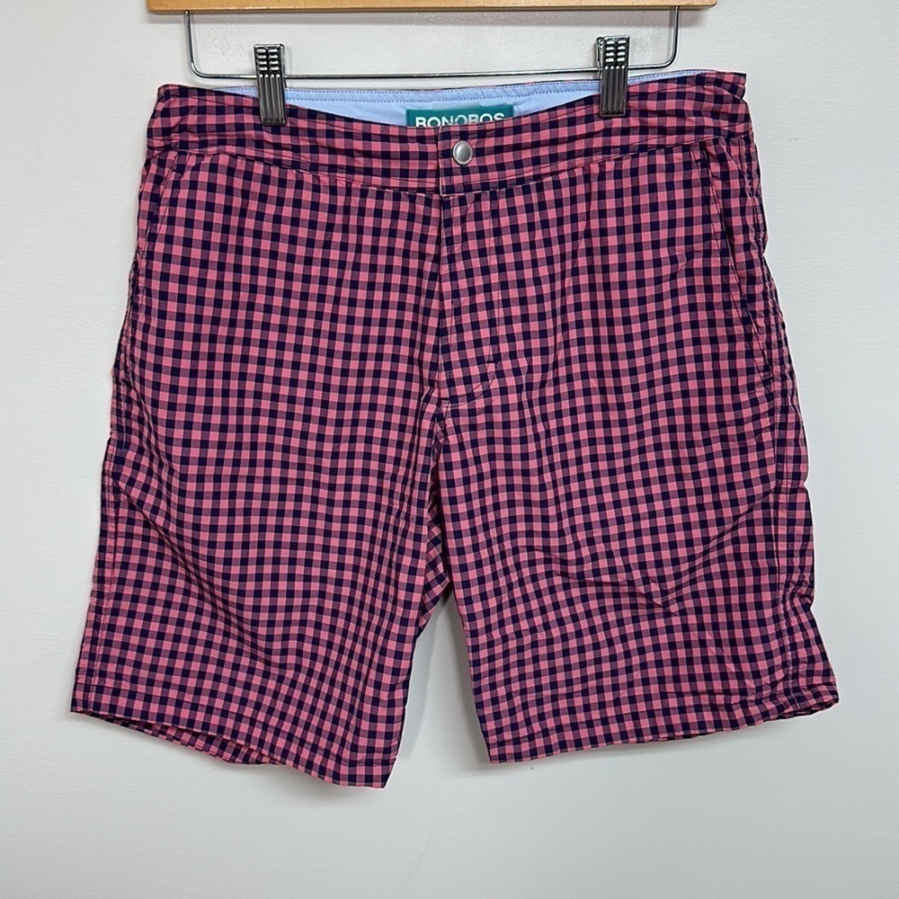 Bonobos Banzai 9" Checkered Swim Trunks Size 29‎